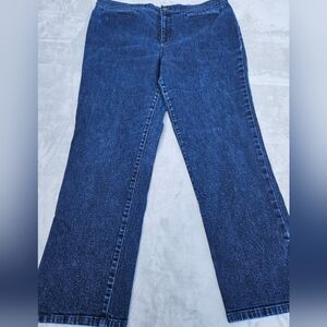 Lauren Ralph Lauren High Waist Straight Jeans Slip Pockets Ankle Zippers Size 16